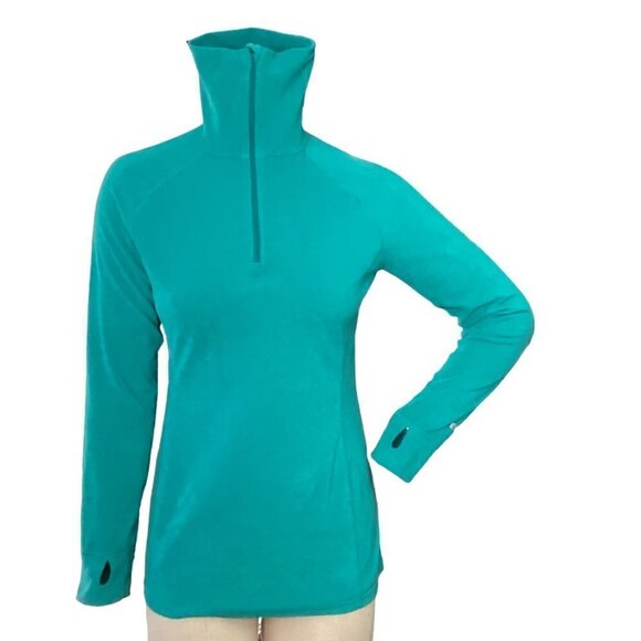 Burton Dryride 1/4 Zip Fleece Top Snowboard Ski Winter Women Sz S Teal 205E - Picture 4 of 9